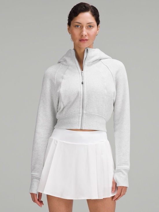 lululemon athletica Tops - Lululemon Cropped Zip Hoodie in Light Gray - Women's Active Top